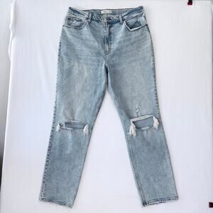 Abercrombie & Fitch Jeans Womens 18 Long Straight Baggy Ultra High Rise Distress